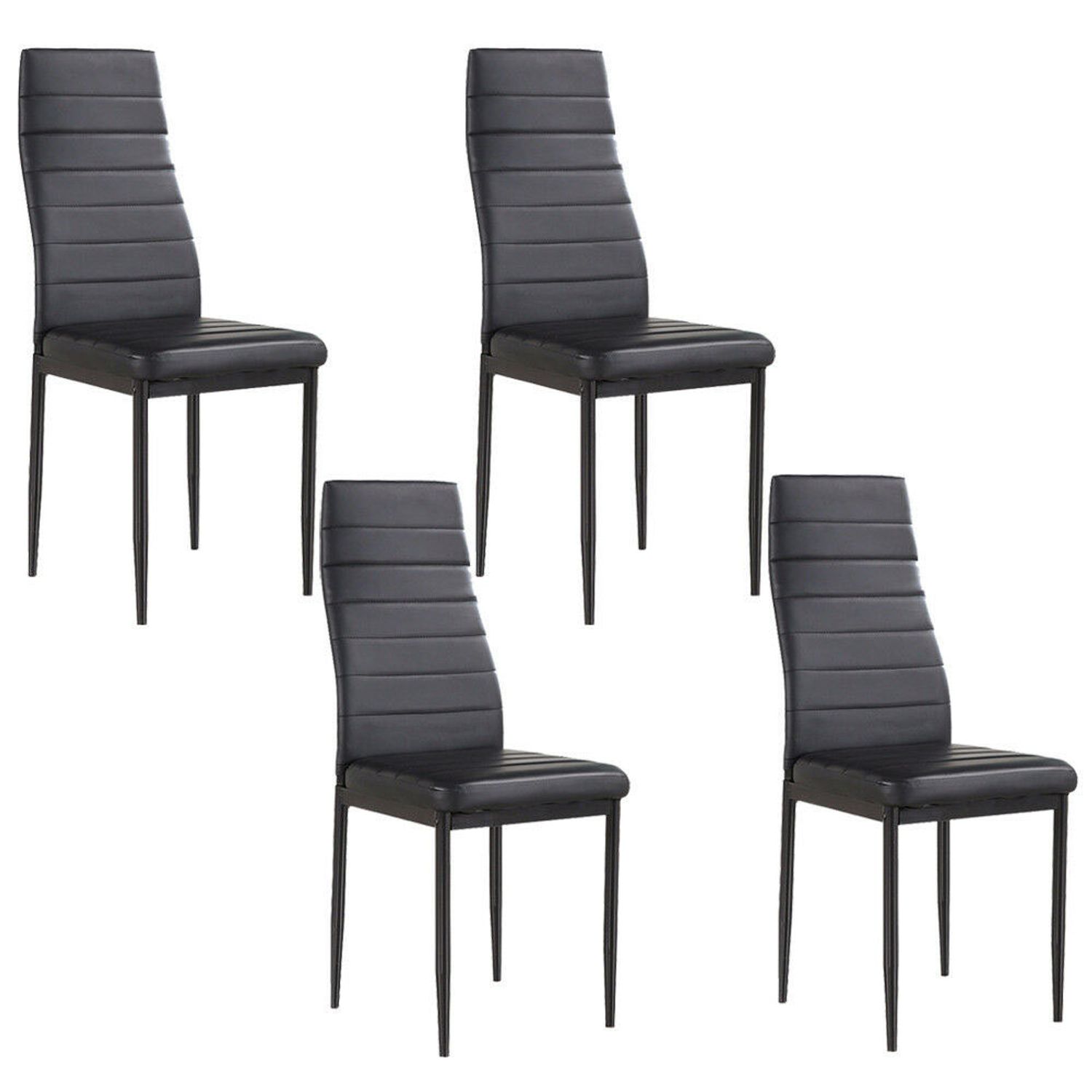 Set de 4 buc scaune de bucatarie, negru fotografia produsului