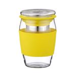 Cana din sticla cu infuzor pentru ceai sau cafea Peterhof, capacitate 500 ml, Seria Ciro, galben fotografia produsului