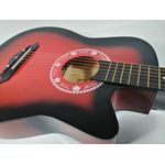 Chitara clasica IdeallStore&reg;, 95 cm, lemn, Cutaway, rosie, husa inclusa fotografia produsului View 6 S