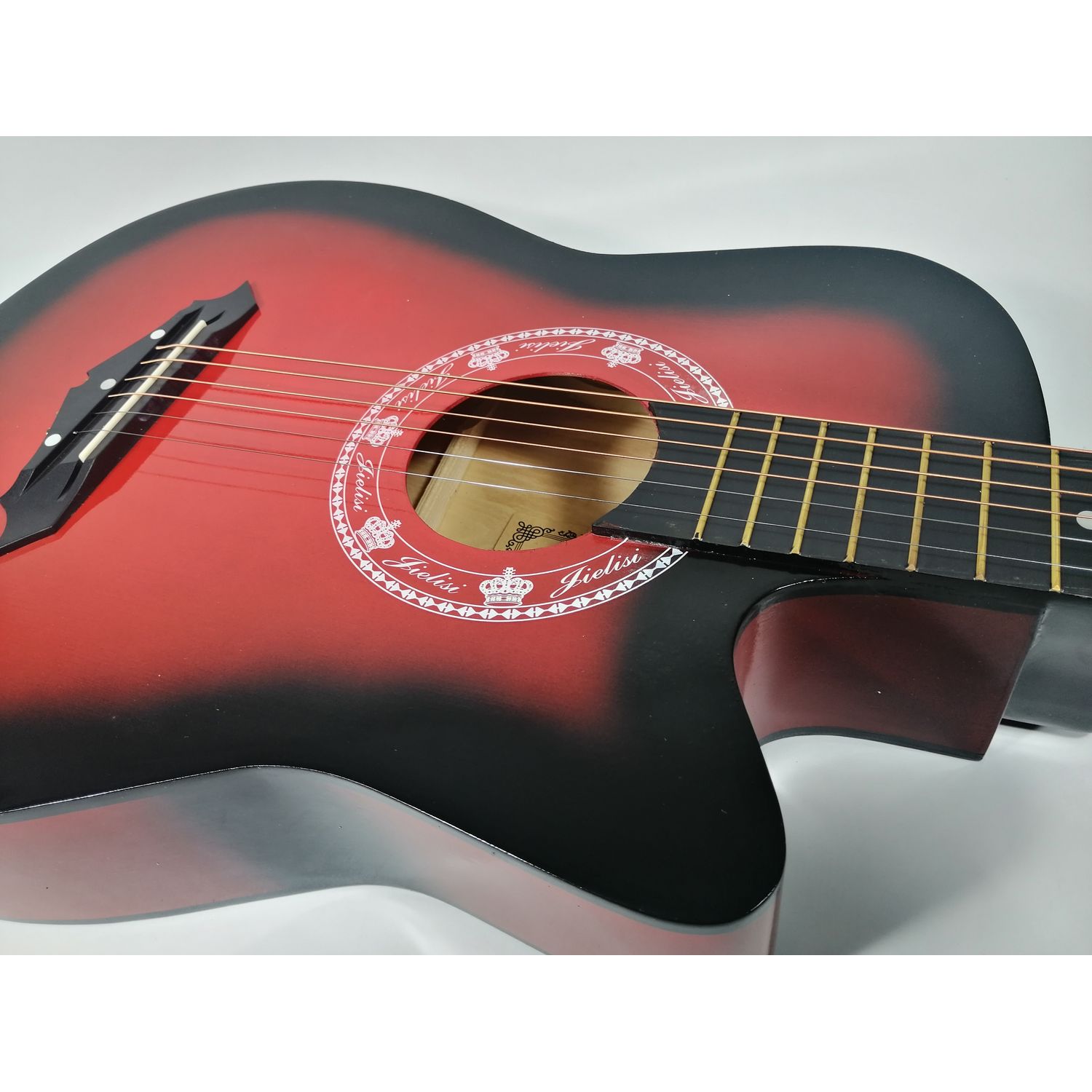 Chitara clasica IdeallStore&reg;, 95 cm, lemn, Cutaway, rosie, husa inclusa fotografia produsului View 6 L