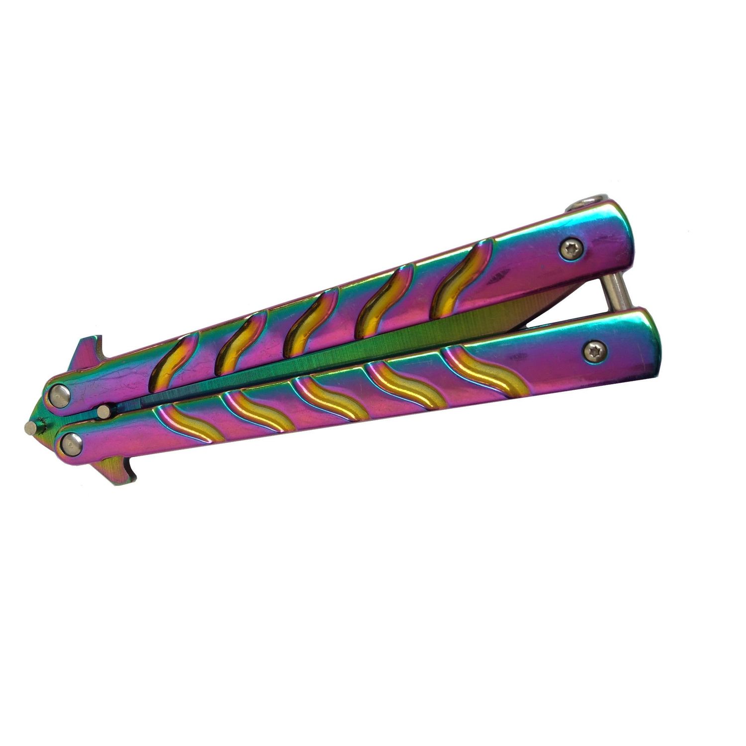 Set 2 cutite IdeallStore&reg;, karambit si fluture, otel inoxidabil, multicolor fotografia produsului View 3 L