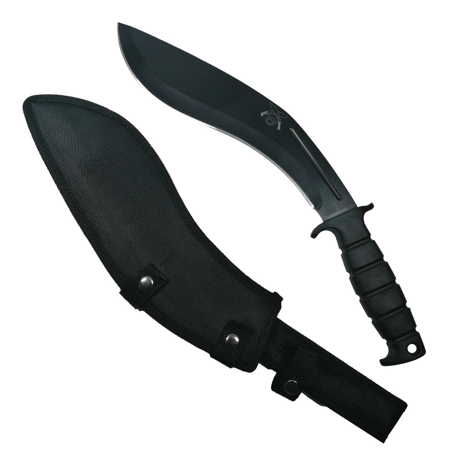 Set de vanatoare IdeallStore&reg;, Kukri Madness, maceta si cutit, negru, teaca inclusa fotografia produsului View 12 L