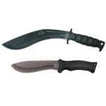 Set de vanatoare IdeallStore&reg;, Kukri Madness, maceta si cutit, negru, teaca inclusa fotografia produsului