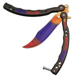 Briceag fluture de antrenament IdeallStore&reg;, Tri-Elements, otel inoxidabil, 24.5 cm, multicolor fotografia produsului View 3 S