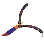 Briceag fluture de antrenament IdeallStore&reg;, Tri-Elements, otel inoxidabil, 24.5 cm, multicolor fotografia produsului