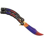 Briceag fluture de antrenament IdeallStore&reg;, Tri-Elements, otel inoxidabil, 24.5 cm, multicolor fotografia produsului View 5 S