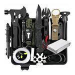 Kit de supravietuire IdeallStore&reg;, Savivour Assistent, 20 elemente multifunctionale, negru fotografia produsului