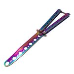 Set doua briceaguri fluture de antrenament IdeallStore&reg;, Rainbow Distortion, otel inoxidabil fotografia produsului View 4 S