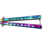 Set doua briceaguri fluture de antrenament IdeallStore&reg;, Rainbow Distortion, otel inoxidabil fotografia produsului View 5 S