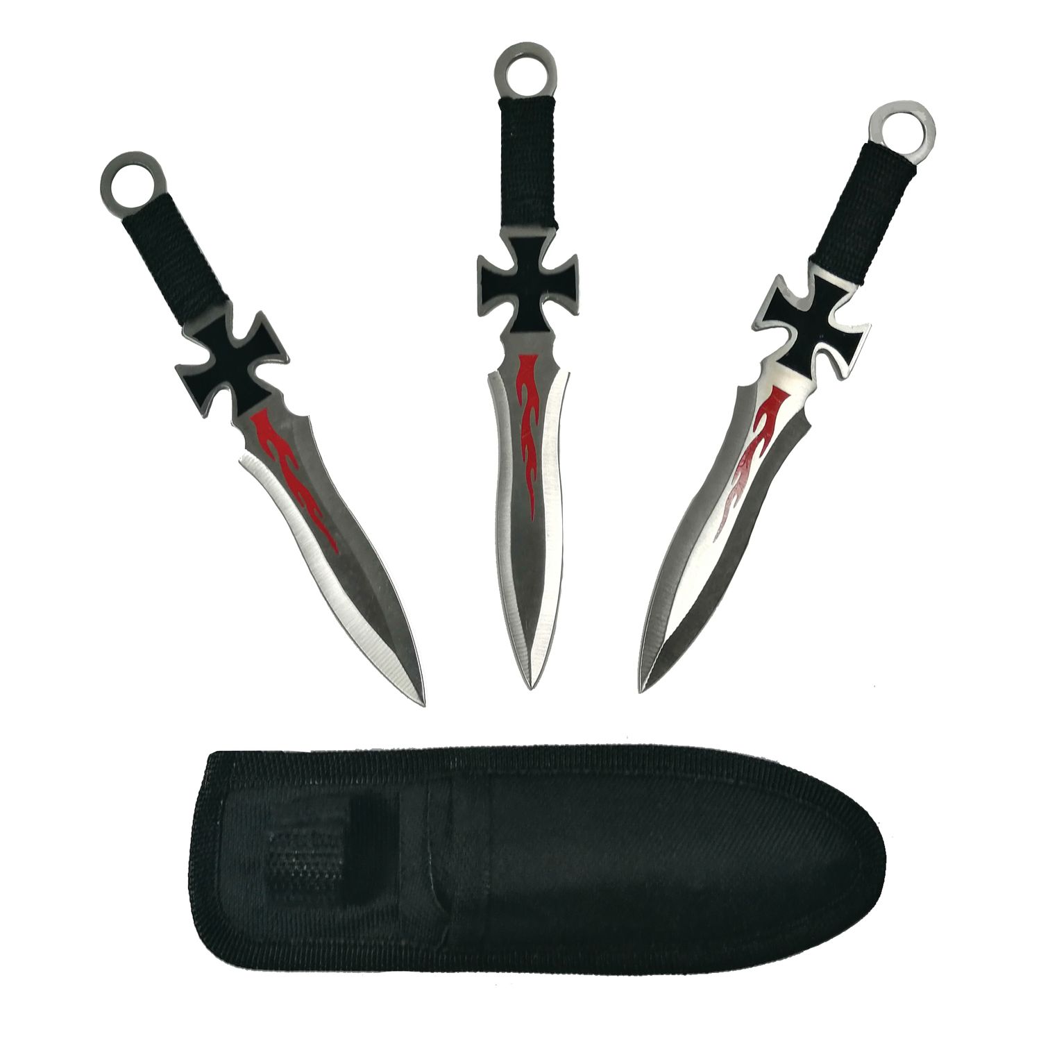 Set Briceag fluture si 3 Cutite de aruncat , IdeallStore&reg; , Otel inoxidabil, fotografia produsului View 3 L