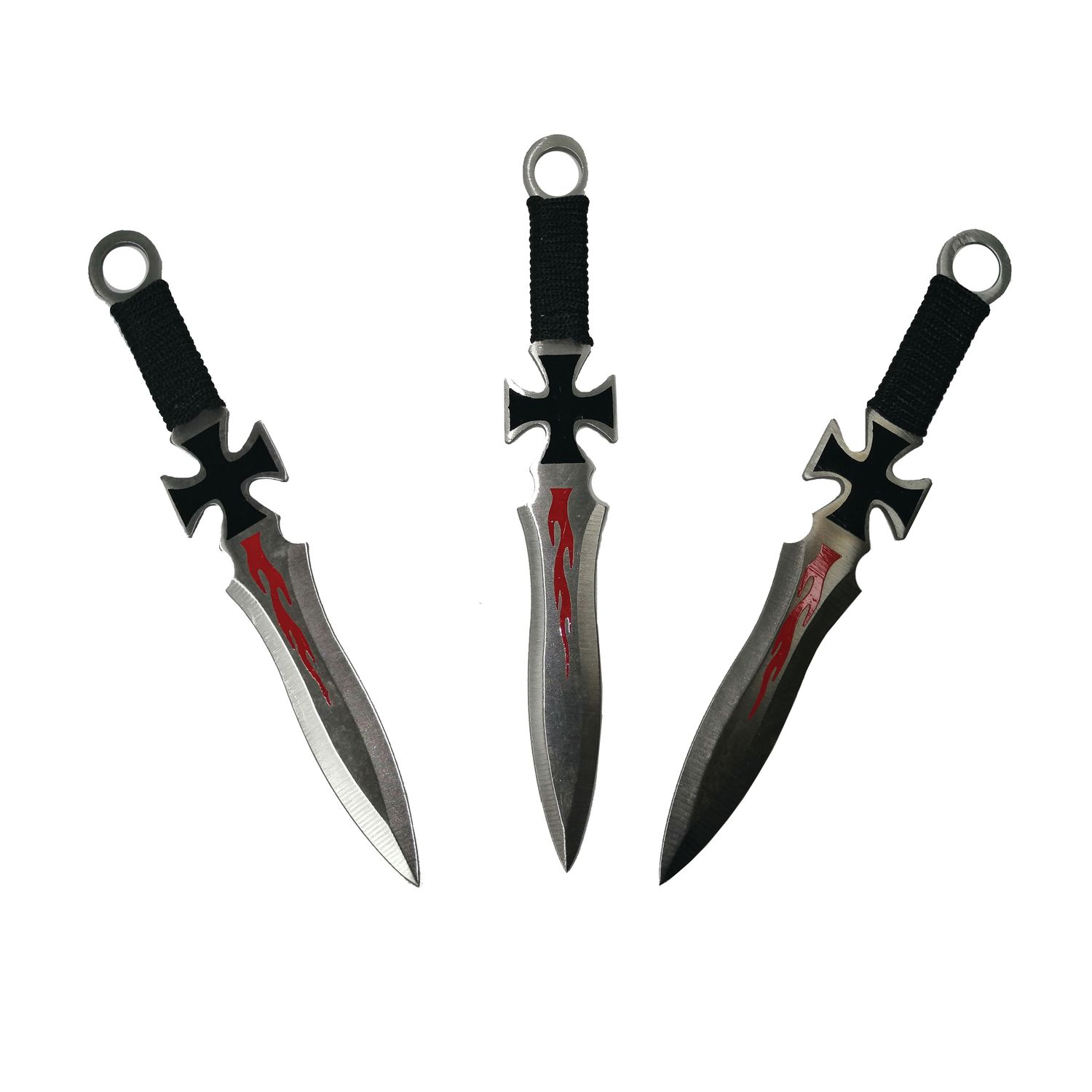 Set Briceag fluture si 3 Cutite de aruncat , IdeallStore&reg; , Otel inoxidabil, fotografia produsului View 5 L