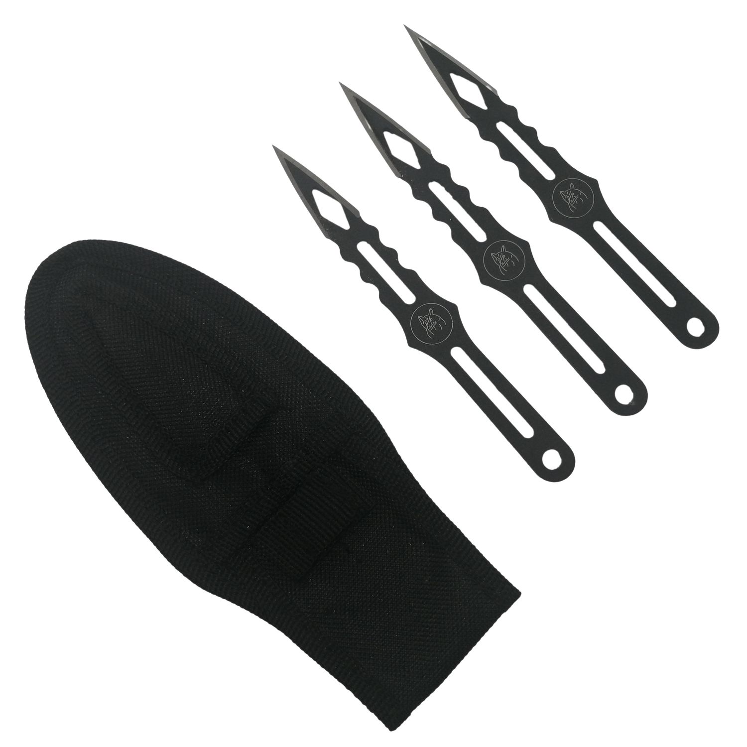 Set 9 cutite de aruncat , IdeallStore&reg; , otel inoxidabil , negru fotografia produsului View 2 L