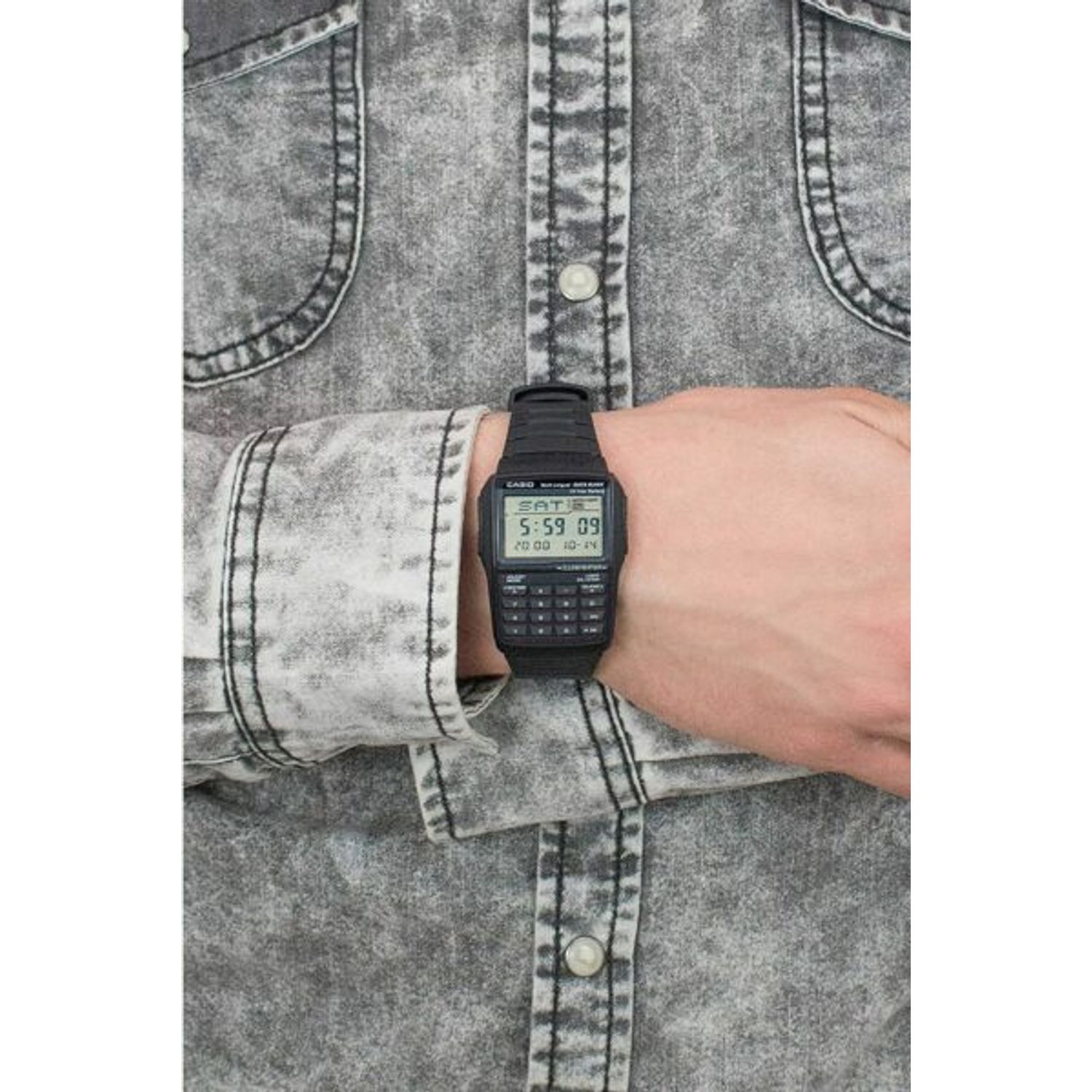 Ceas Barbati, Casio, Vintage Edgy Calculator DBC 32-1ACB fotografia produsului View 2 L